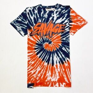 Evolution in Design Savage Tie-Dye Short Sleeve Tee - Orange and Blue